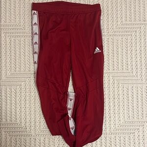 Adidas Red Joggers with White Sides